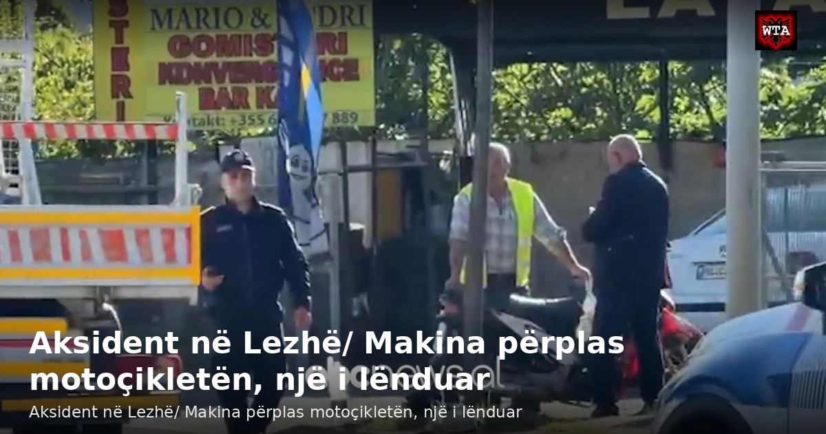 Aksident në Lezhë/ Makina përplas motoçikletën, një i lënduar