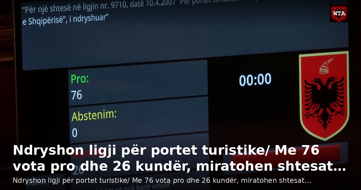 Ndryshon ligji për portet turistike/ Me 76 vota pro dhe 26 kundër, miratohen shtesat…
