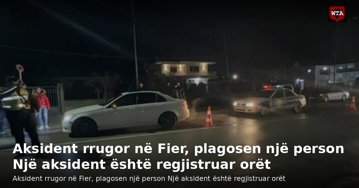 Aksident rrugor në Fier, plagosen një person Një aksident është regjistruar orët