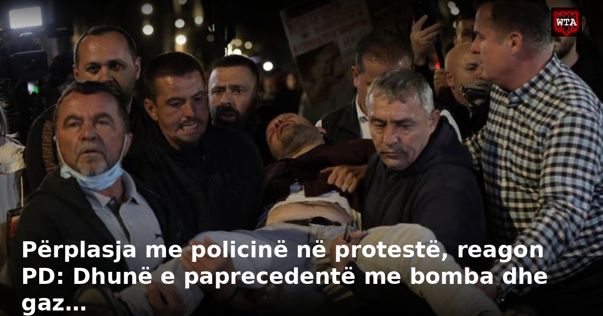 Përplasja me policinë në protestë, reagon PD: Dhunë e paprecedentë me bomba dhe gaz…