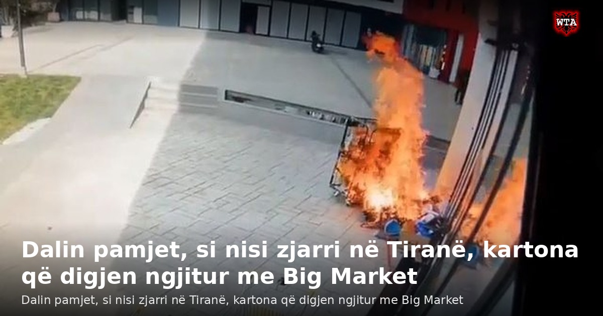 Dalin pamjet, si nisi zjarri në Tiranë, kartona që digjen ngjitur me Big Market