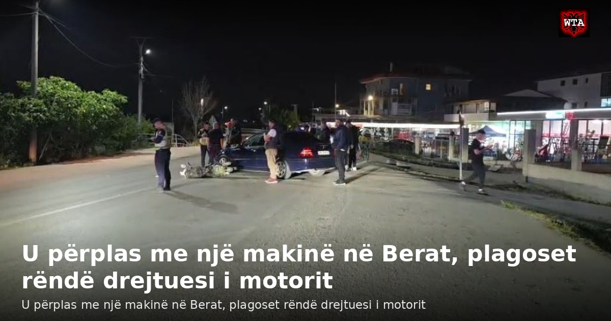 U përplas me një makinë në Berat, plagoset rëndë drejtuesi i motorit