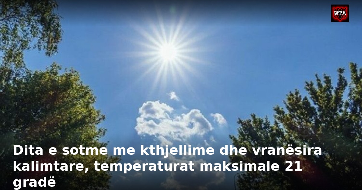 Dita e sotme me kthjellime dhe vranësira kalimtare, temperaturat maksimale 21 gradë