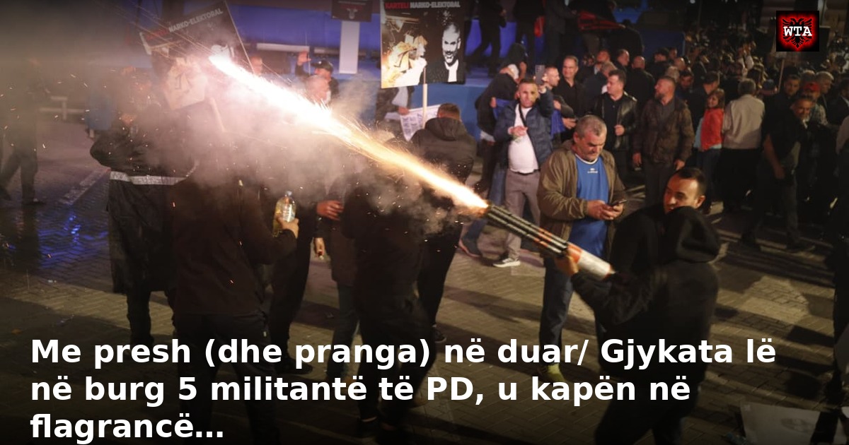 Me presh (dhe pranga) në duar/ Gjykata lë në burg 5 militantë të PD, u kapën në flagrancë…