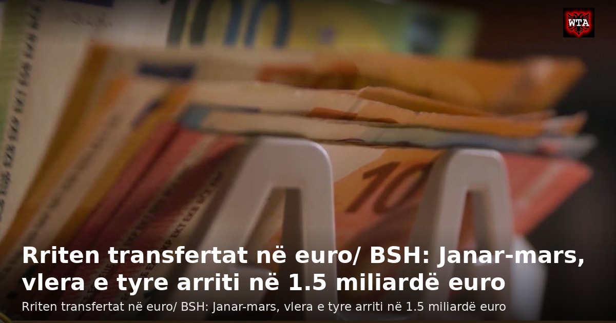 Rriten transfertat në euro/ BSH: Janar-mars, vlera e tyre arriti në 1.5 miliardë euro