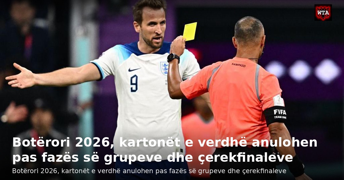 Botërori 2026, kartonët e verdhë anulohen pas fazës së grupeve dhe çerekfinaleve