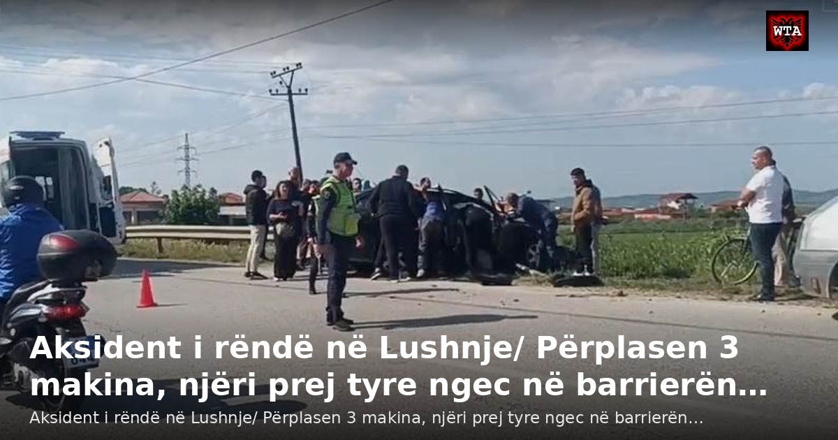 Aksident i rëndë në Lushnje/ Përplasen 3 makina, njëri prej tyre ngec në barrierën…