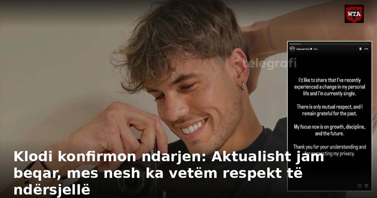 Klodi konfirmon ndarjen: Aktualisht jam beqar, mes nesh ka vetëm respekt të ndërsjellë