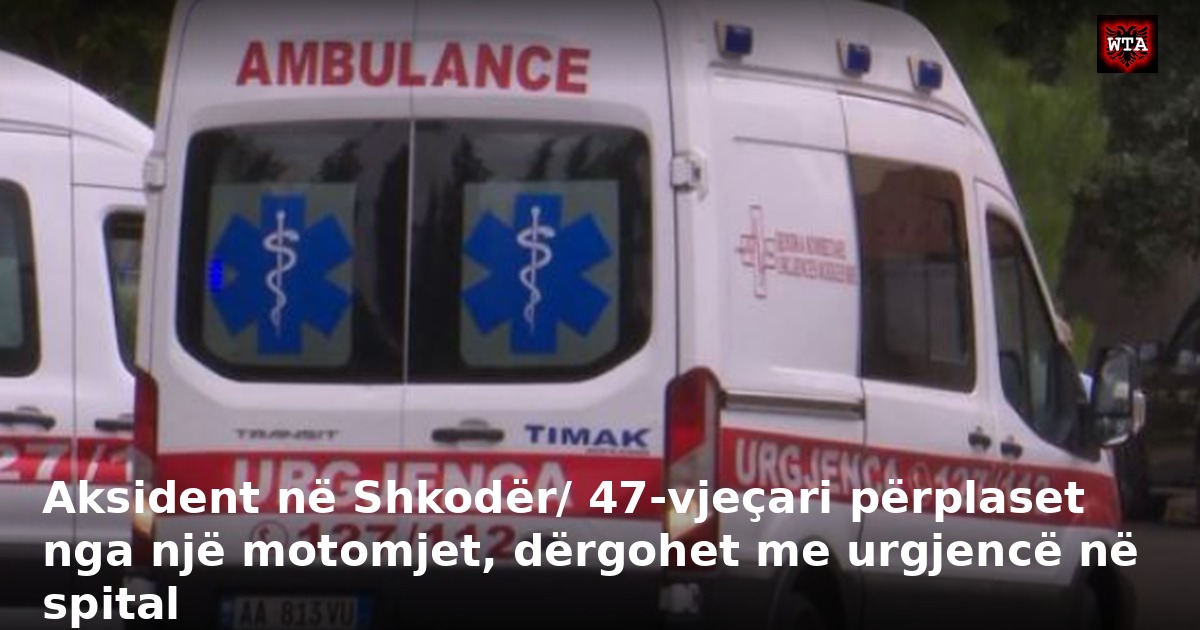 Aksident në Shkodër/ 47-vjeçari përplaset nga një motomjet, dërgohet me urgjencë në spital