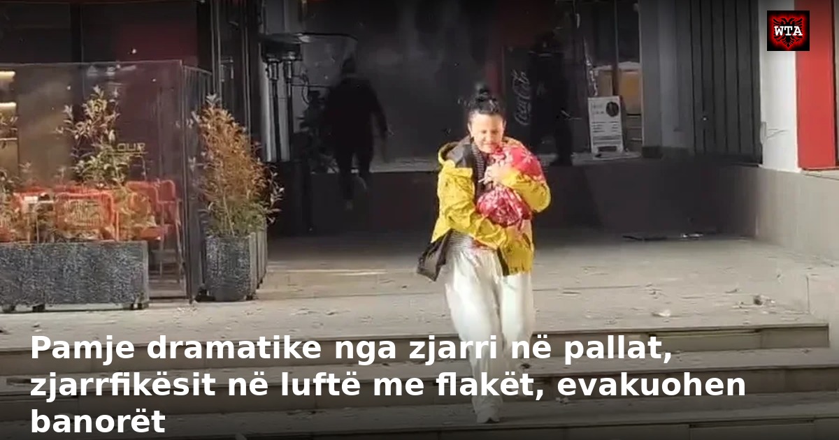 Pamje dramatike nga zjarri në pallat, zjarrfikësit në luftë me flakët, evakuohen banorët