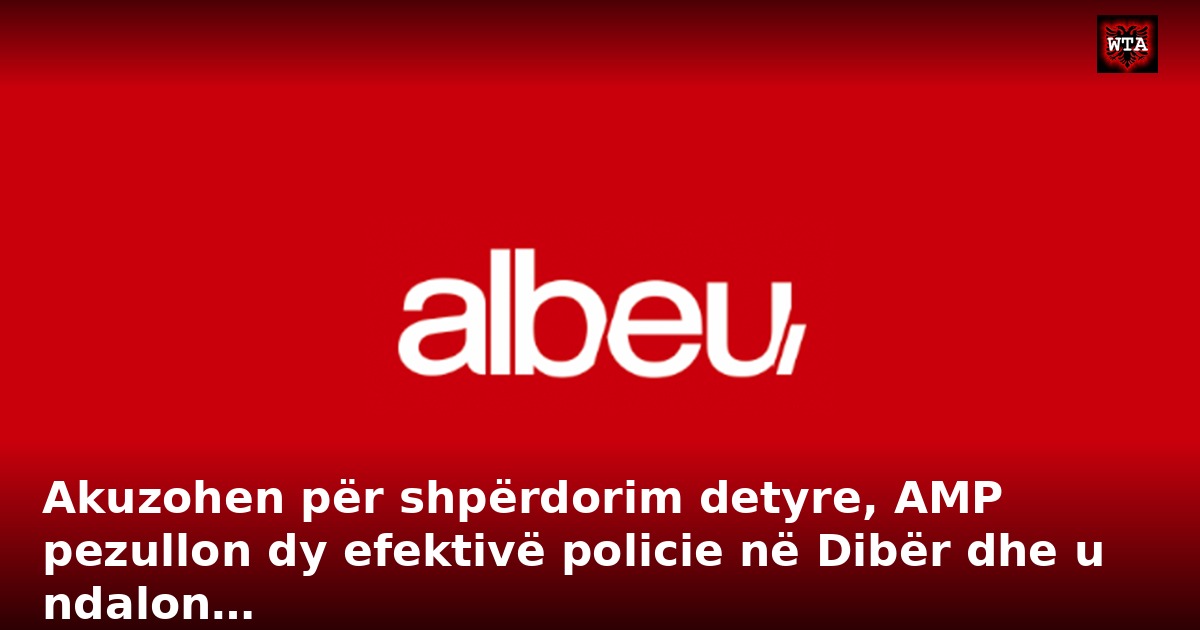 Akuzohen për shpërdorim detyre, AMP pezullon dy efektivë policie në Dibër dhe u ndalon…