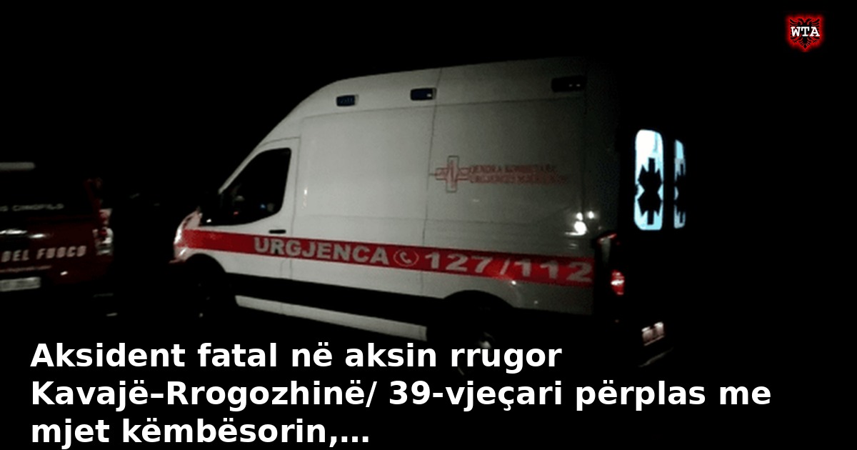 Aksident fatal në aksin rrugor Kavajë–Rrogozhinë/ 39-vjeçari përplas me mjet këmbësorin,…