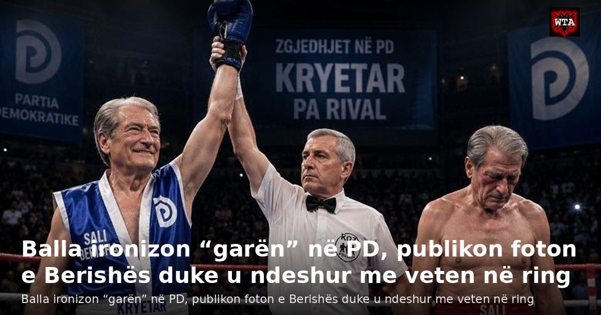 Balla ironizon “garën” në PD, publikon foton e Berishës duke u ndeshur me veten në ring