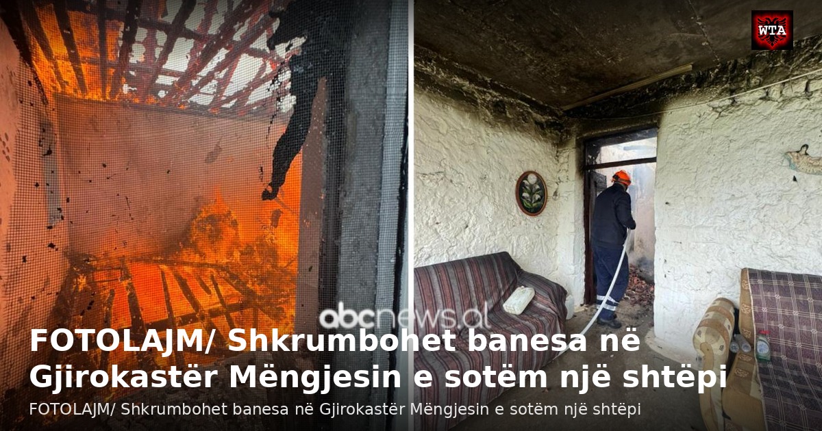 FOTOLAJM/ Shkrumbohet banesa në Gjirokastër Mëngjesin e sotëm një shtëpi