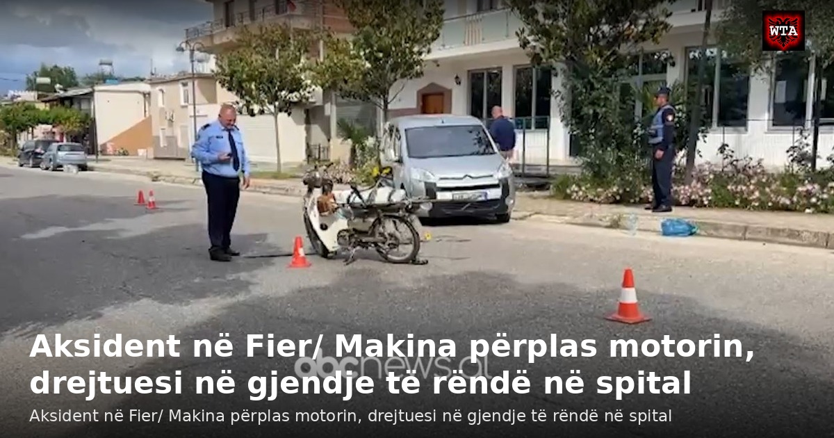 Aksident në Fier/ Makina përplas motorin, drejtuesi në gjendje të rëndë në spital
