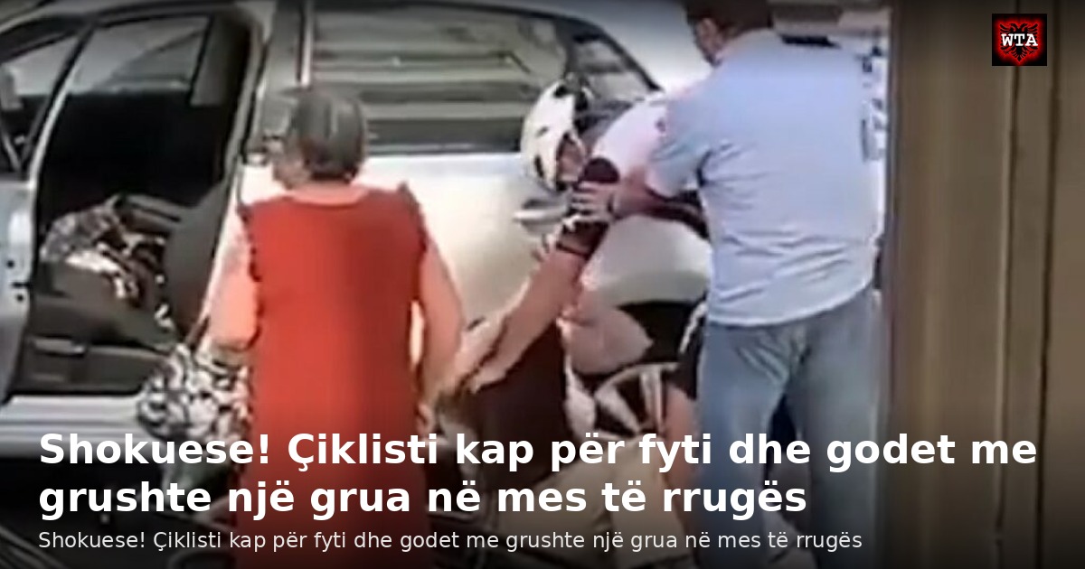Shokuese! Çiklisti kap për fyti dhe godet me grushte një grua në mes të rrugës