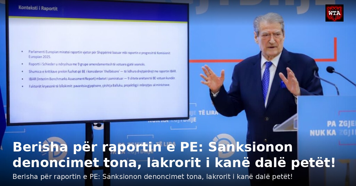 Berisha për raportin e PE: Sanksionon denoncimet tona, lakrorit i kanë dalë petët!