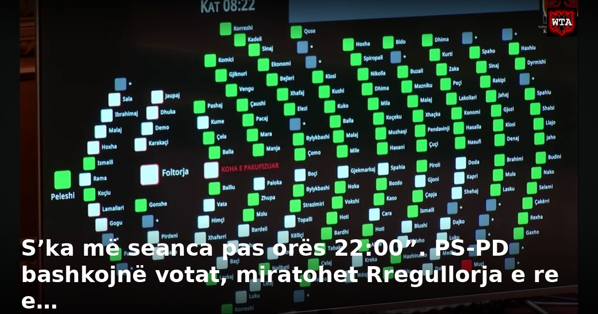 S’ka më seanca pas orës 22:00”. PS-PD bashkojnë votat, miratohet Rregullorja e re e…