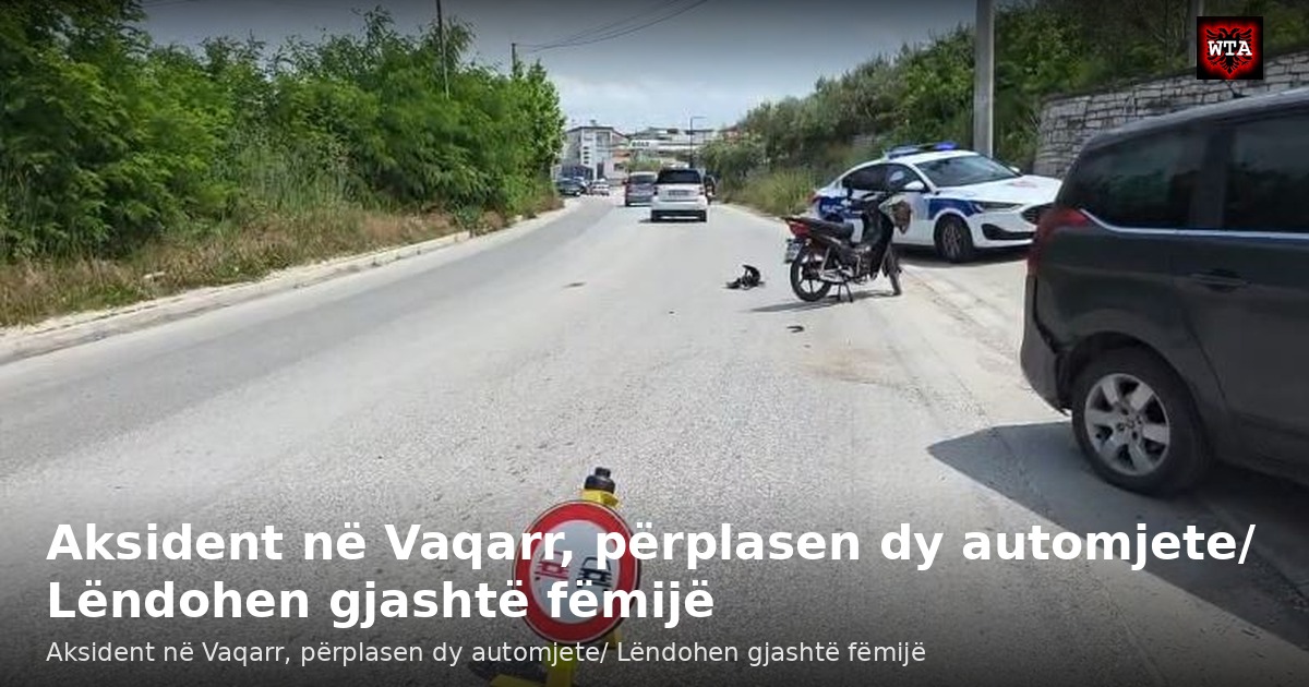 Aksident në Vaqarr, përplasen dy automjete/ Lëndohen gjashtë fëmijë