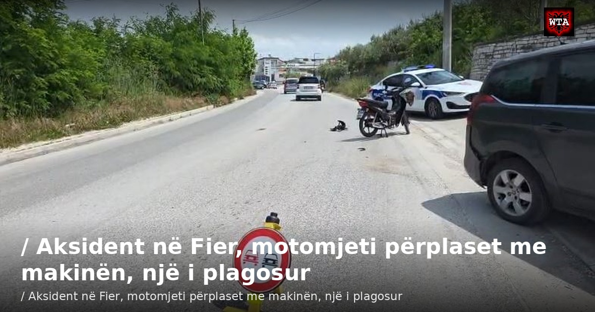 / Aksident në Fier, motomjeti përplaset me makinën, një i plagosur
