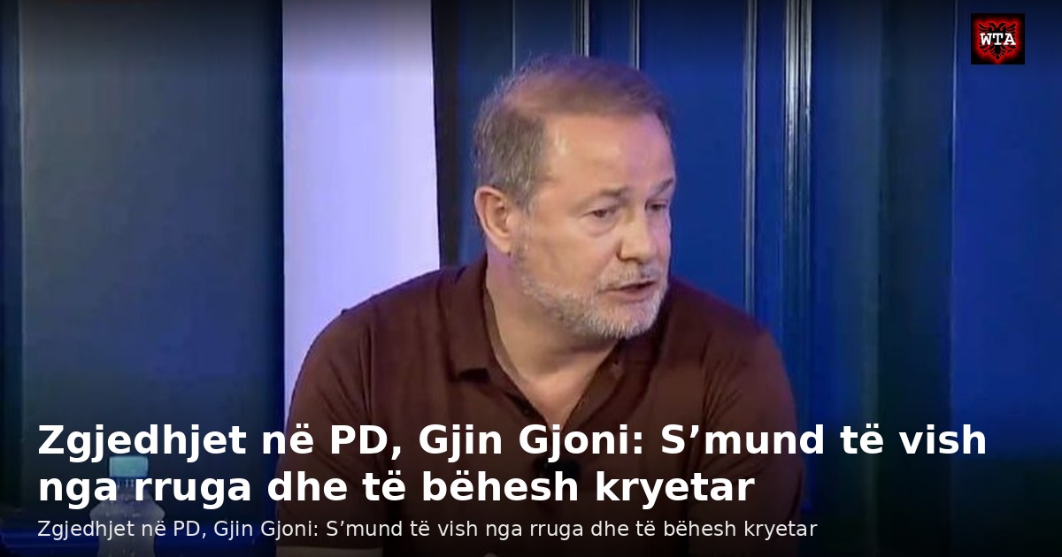 Zgjedhjet në PD, Gjin Gjoni: S’mund të vish nga rruga dhe të bëhesh kryetar