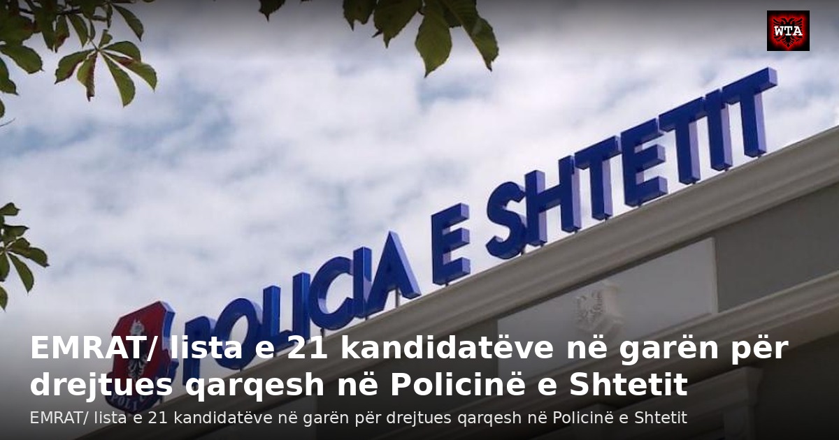 EMRAT/ lista e 21 kandidatëve në garën për drejtues qarqesh në Policinë e Shtetit