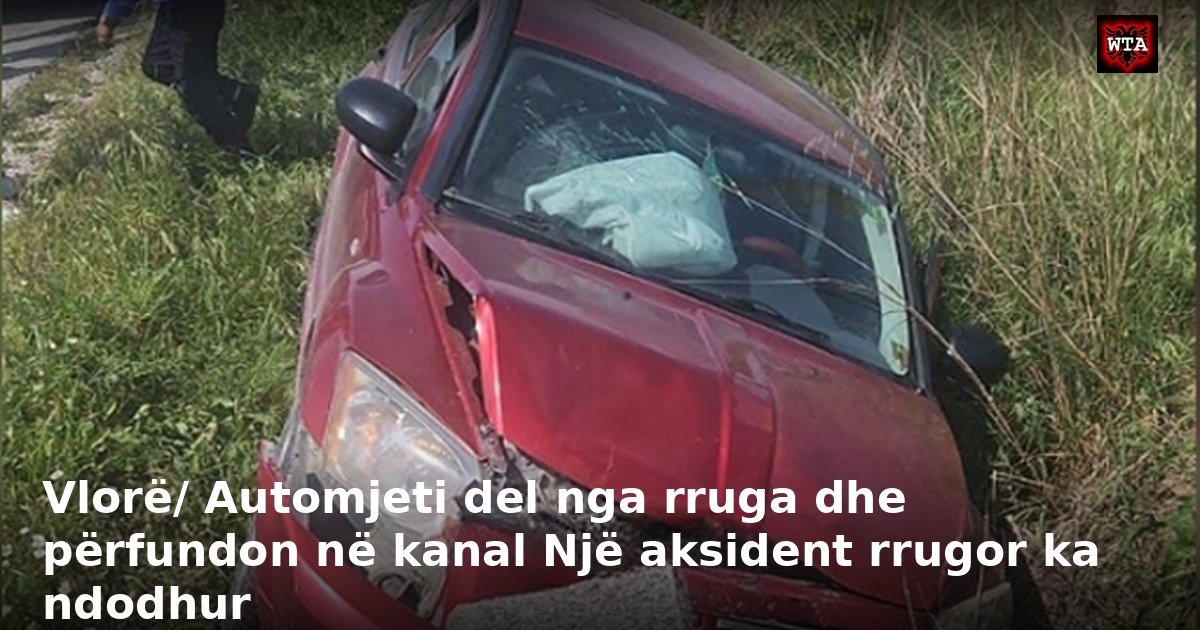 Vlorë/ Automjeti del nga rruga dhe përfundon në kanal Një aksident rrugor ka ndodhur