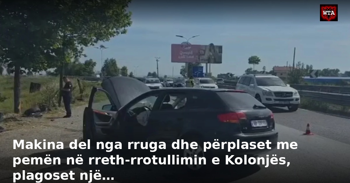 Makina del nga rruga dhe përplaset me pemën në rreth-rrotullimin e Kolonjës, plagoset një…