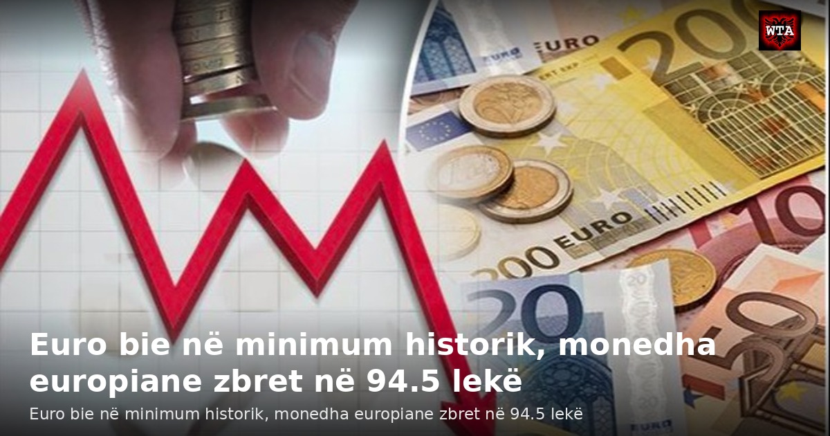 Euro bie në minimum historik, monedha europiane zbret në 94.5 lekë