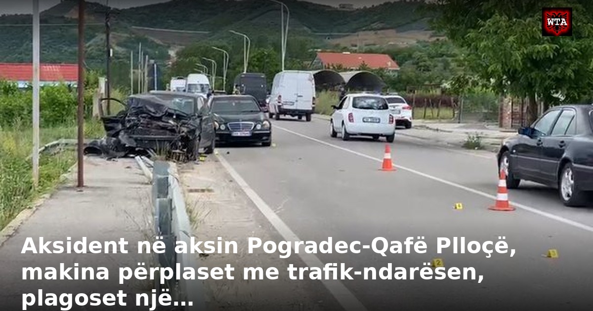 Aksident në aksin Pogradec-Qafë Plloçë, makina përplaset me trafik-ndarësen, plagoset një…