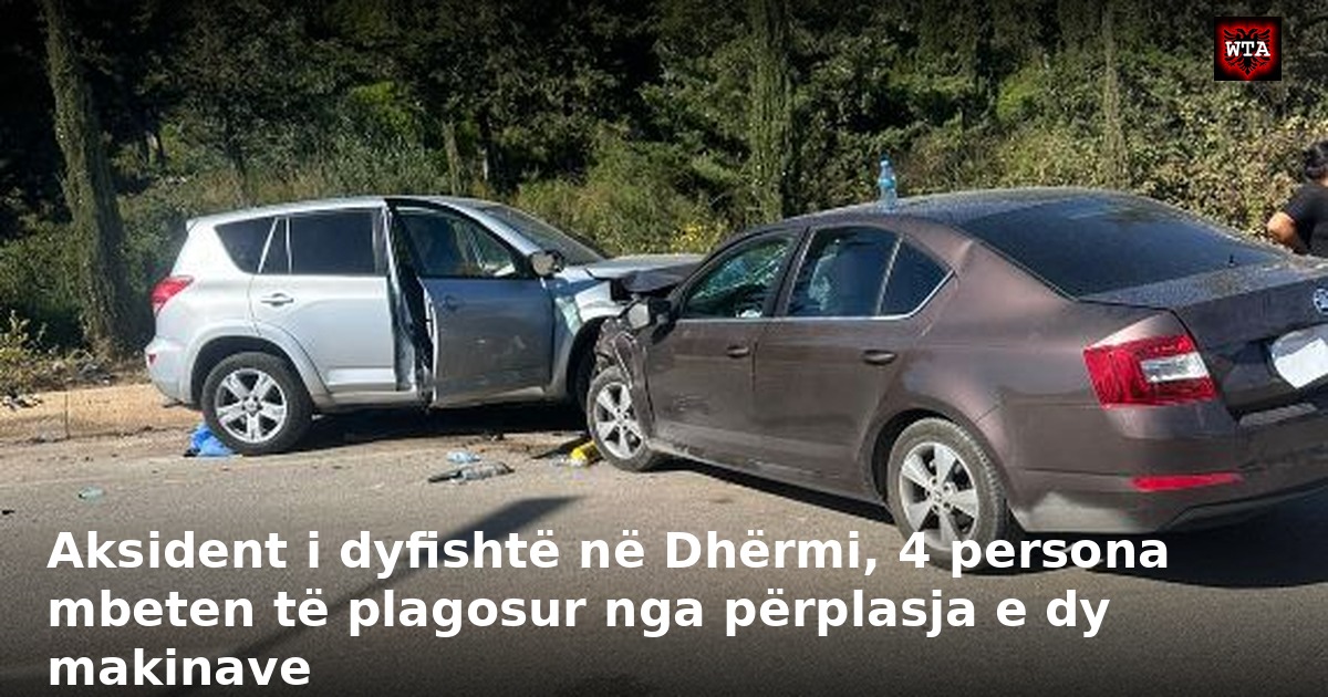 Aksident i dyfishtë në Dhërmi, 4 persona mbeten të plagosur nga përplasja e dy makinave