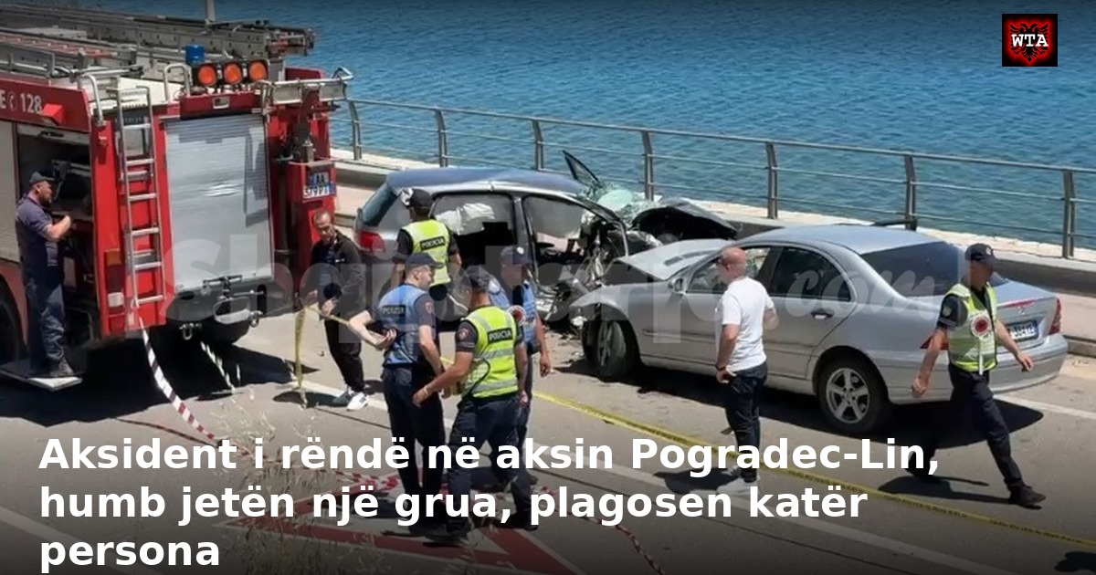 Aksident i rëndë në aksin Pogradec-Lin, humb jetën një grua, plagosen katër persona