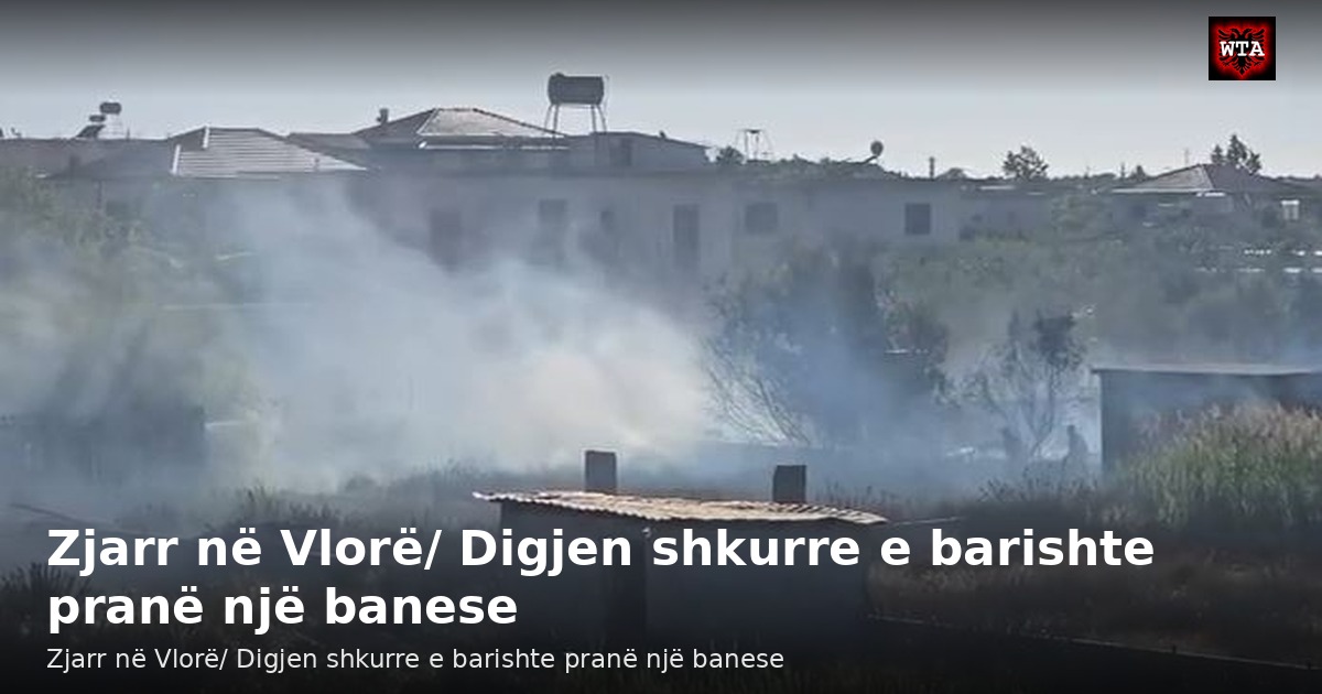 Zjarr në Vlorë/ Digjen shkurre e barishte pranë një banese