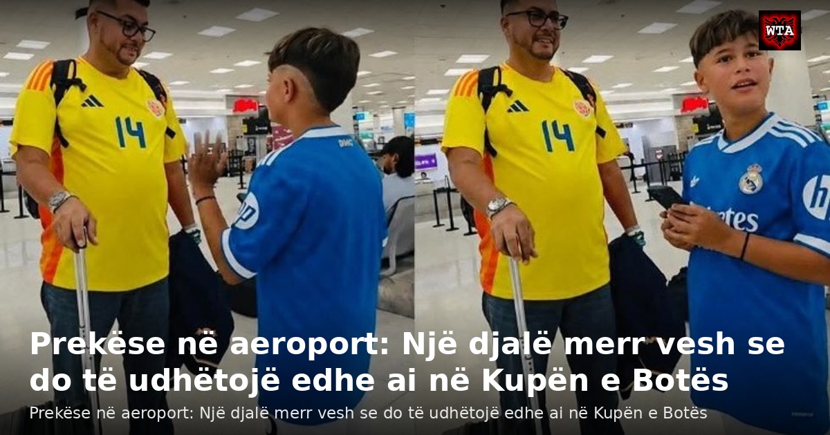 Prekëse në aeroport: Një djalë merr vesh se do të udhëtojë edhe ai në Kupën e Botës