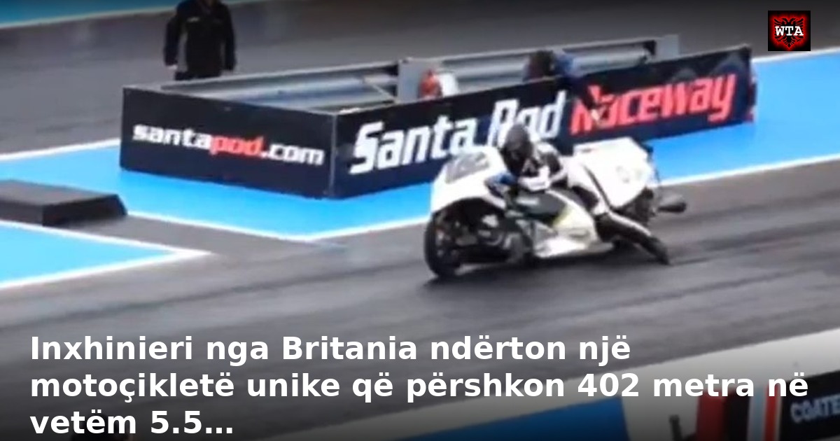 Inxhinieri nga Britania ndërton një motoçikletë unike që përshkon 402 metra në vetëm 5.5…