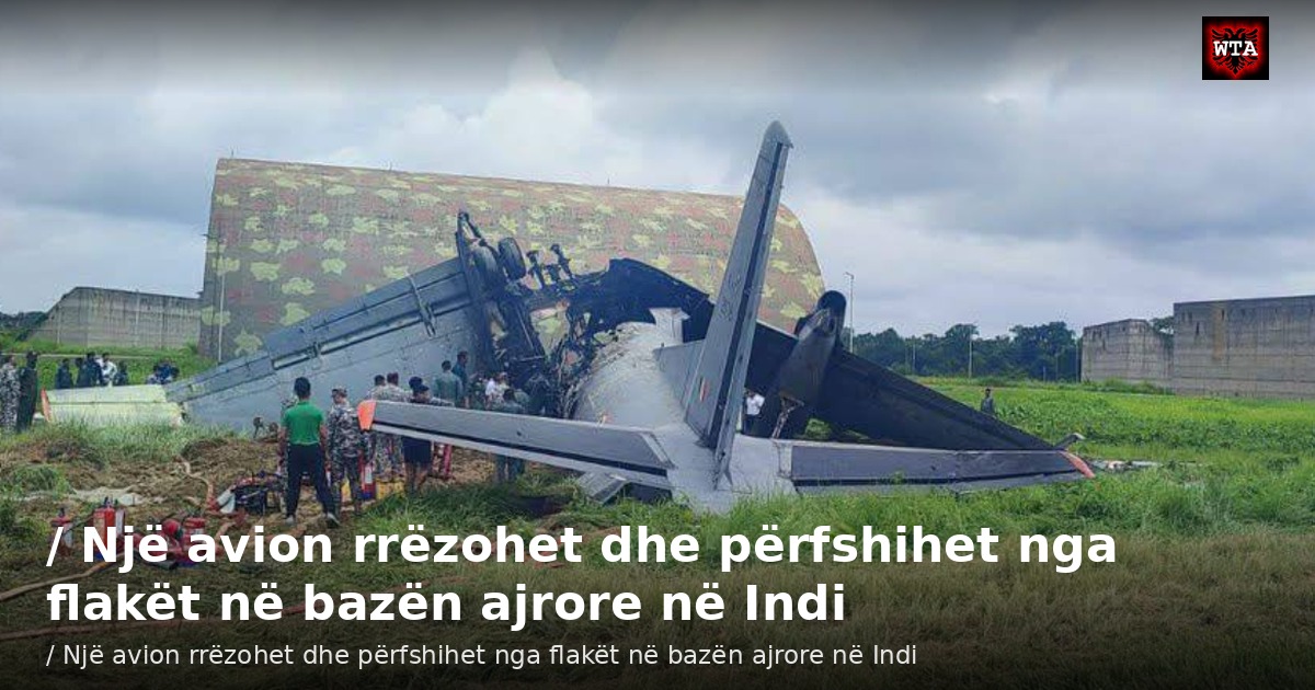 / Një avion rrëzohet dhe përfshihet nga flakët në bazën ajrore në Indi