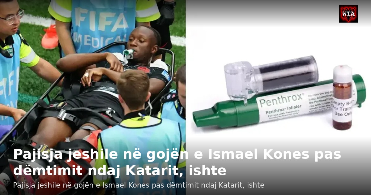 Pajisja jeshile në gojën e Ismael Kones pas dëmtimit ndaj Katarit, ishte