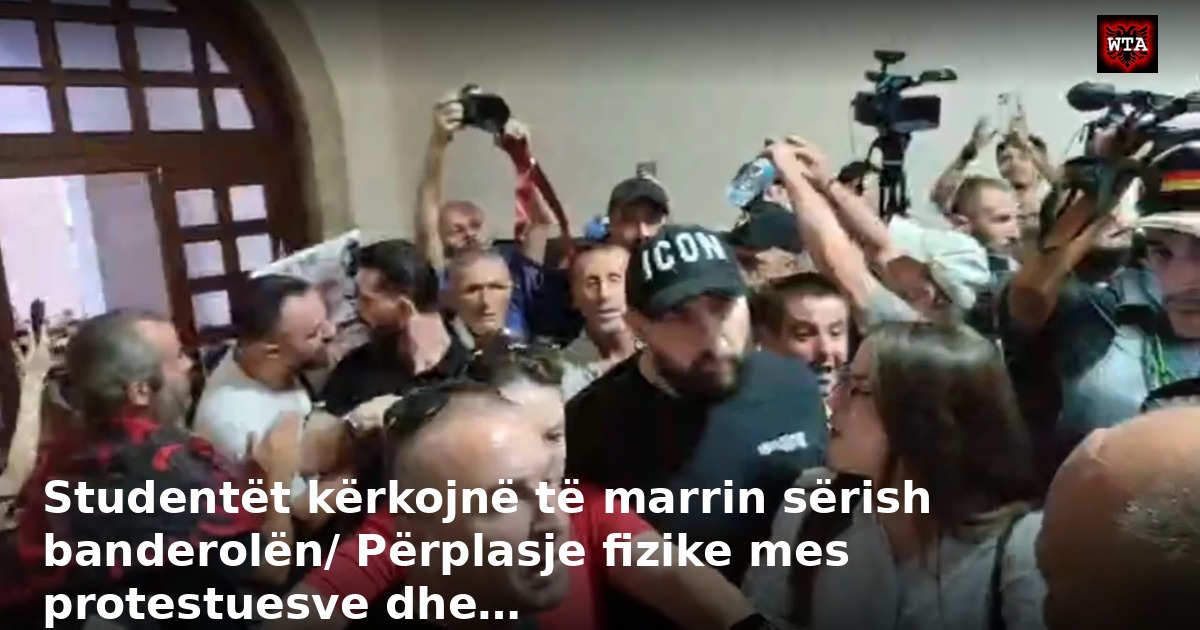 Studentët kërkojnë të marrin sërish banderolën/ Përplasje fizike mes protestuesve dhe…