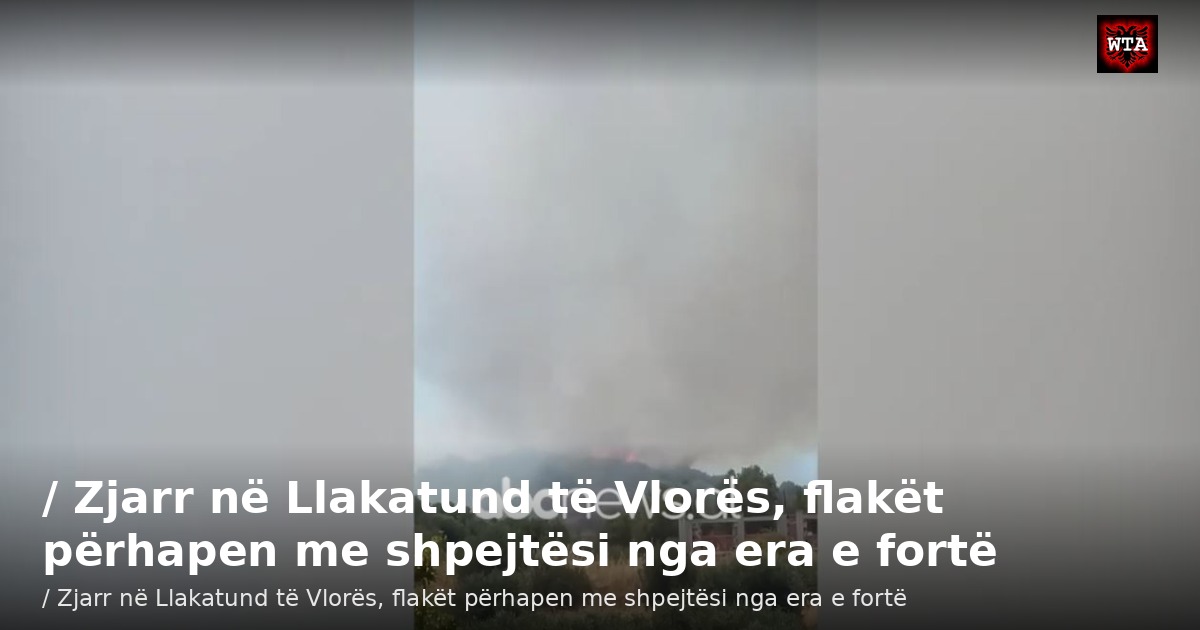 / Zjarr në Llakatund të Vlorës, flakët përhapen me shpejtësi nga era e fortë
