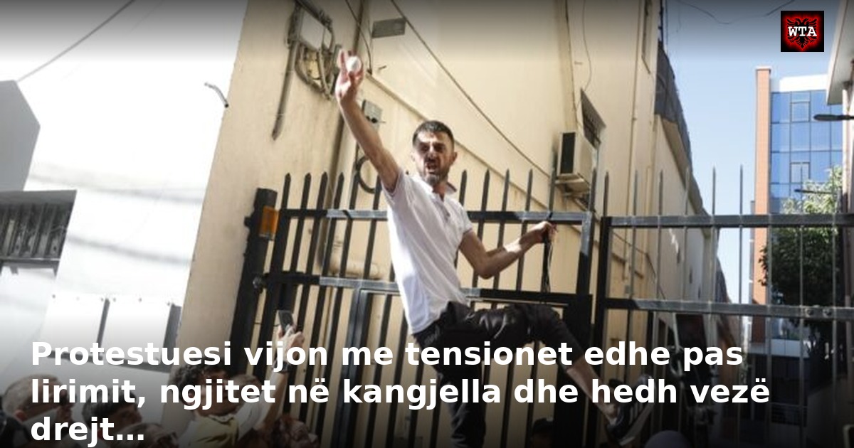 Protestuesi vijon me tensionet edhe pas lirimit, ngjitet në kangjella dhe hedh vezë drejt…