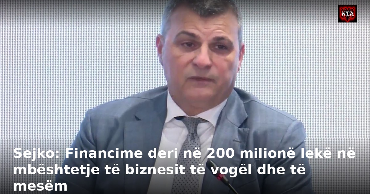Sejko: Financime deri në 200 milionë lekë në mbështetje të biznesit të vogël dhe të mesëm