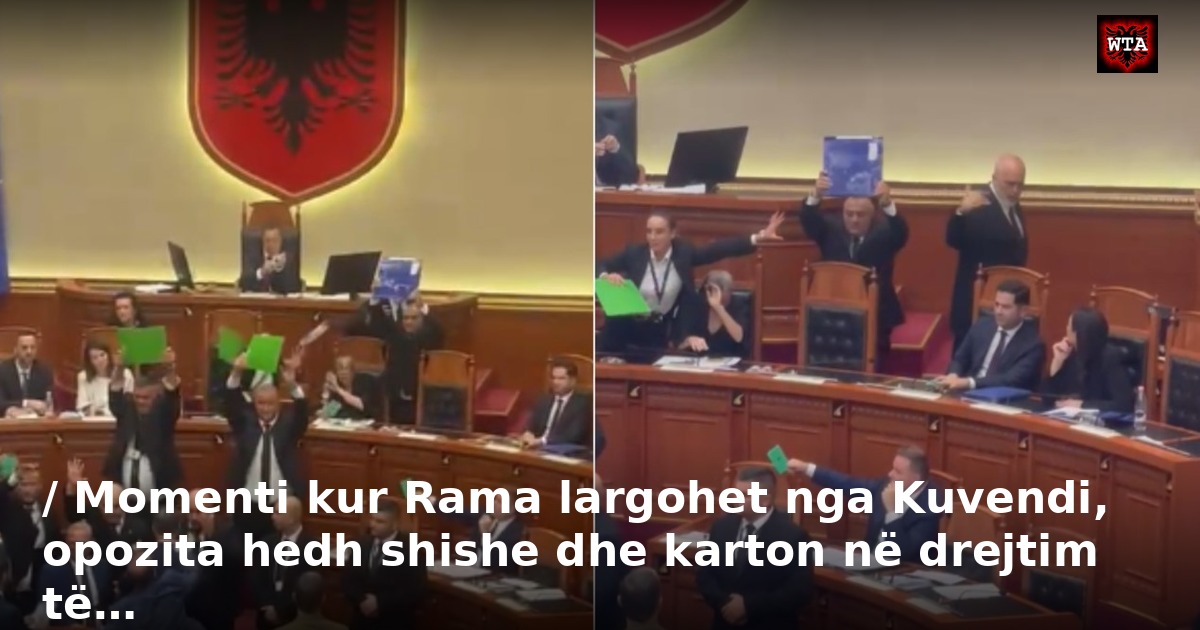 / Momenti kur Rama largohet nga Kuvendi, opozita hedh shishe dhe karton në drejtim të…