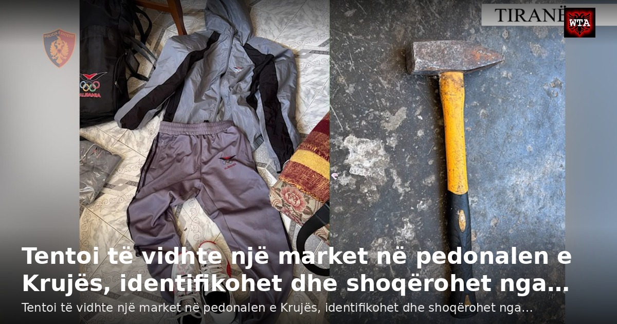 Tentoi të vidhte një market në pedonalen e Krujës, identifikohet dhe shoqërohet nga…