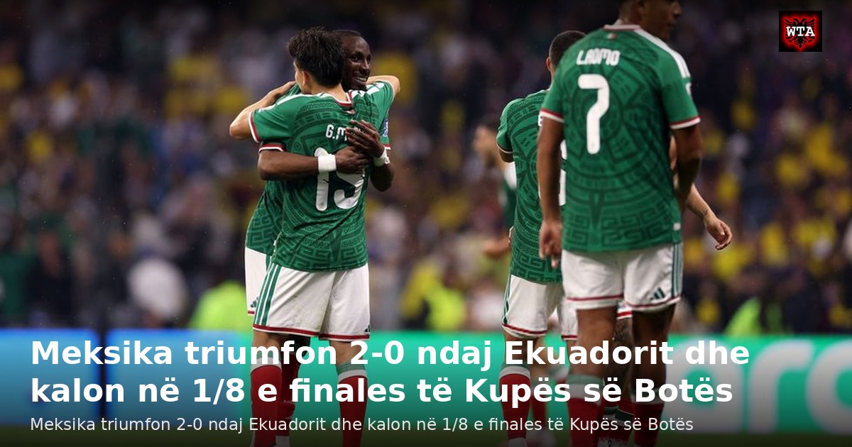 Meksika triumfon 2-0 ndaj Ekuadorit dhe kalon në 1/8 e finales të Kupës së Botës