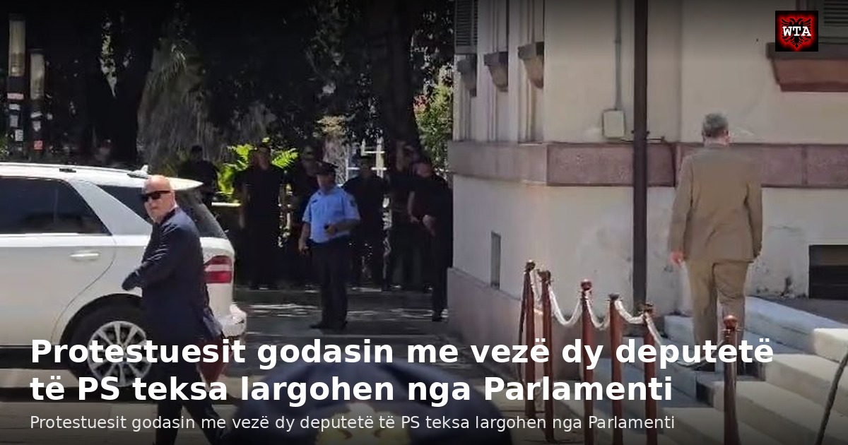 Protestuesit godasin me vezë dy deputetë të PS teksa largohen nga Parlamenti