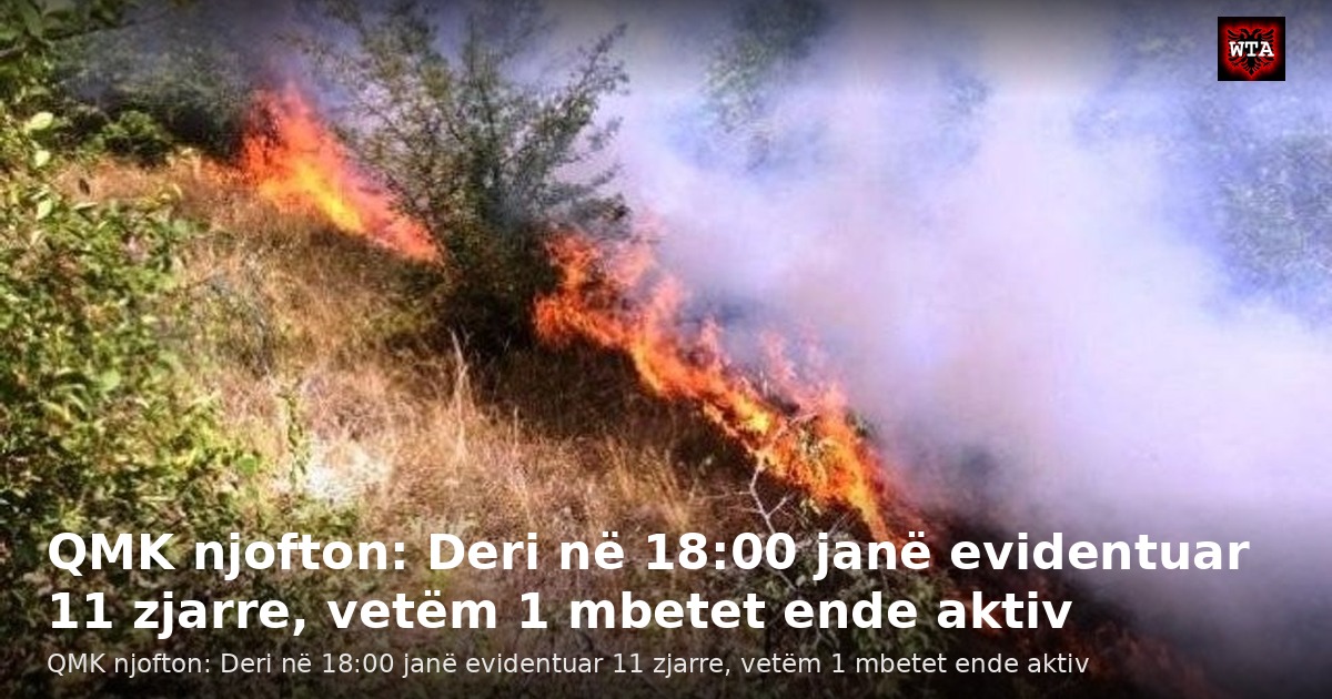 QMK njofton: Deri në 18:00 janë evidentuar 11 zjarre, vetëm 1 mbetet ende aktiv