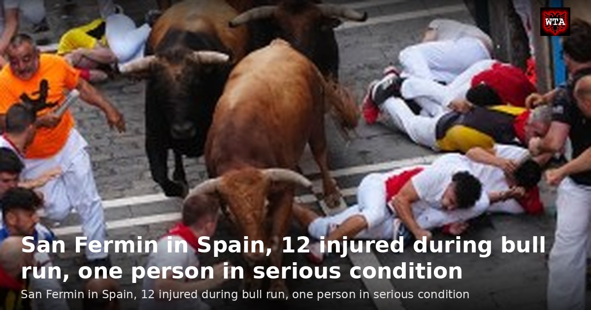 San Fermin in Spain, 12 injured during bull run, one person in serious condition