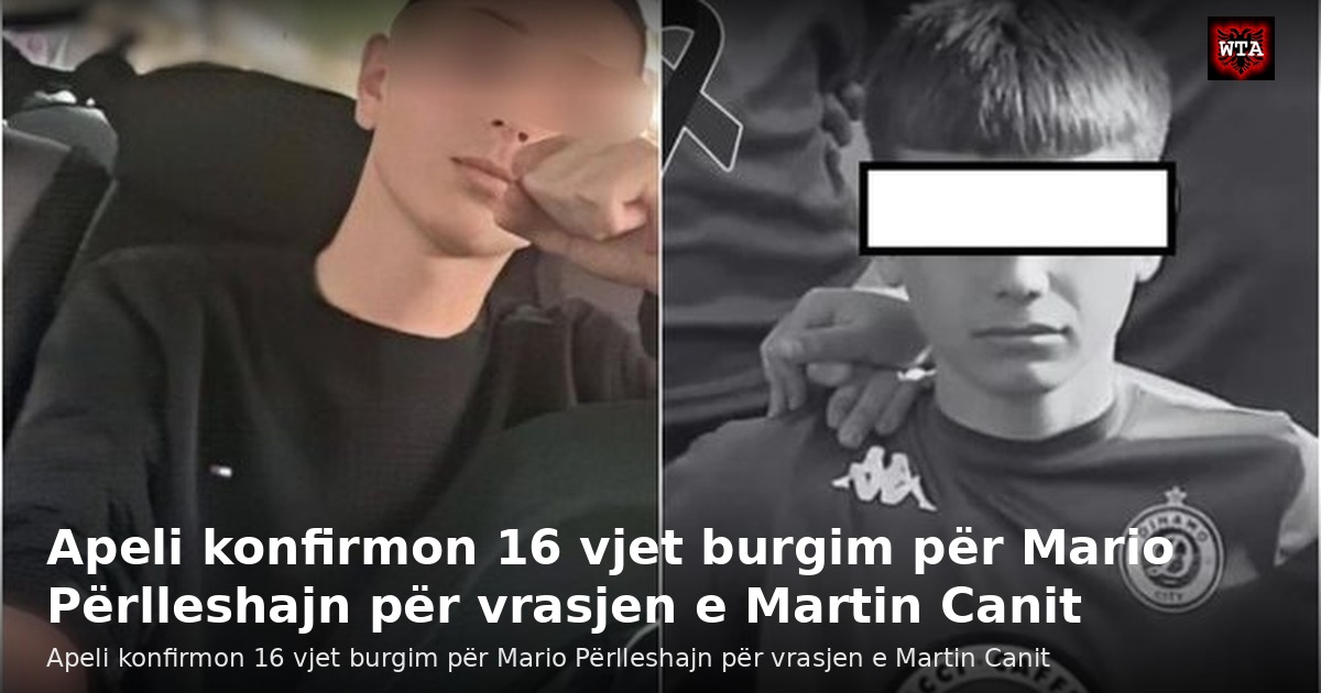 Apeli konfirmon 16 vjet burgim për Mario Përlleshajn për vrasjen e Martin Canit