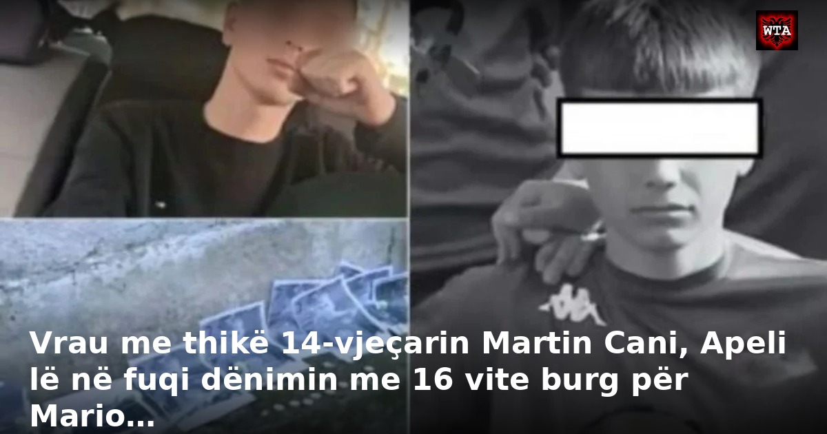 Vrau me thikë 14-vjeçarin Martin Cani, Apeli lë në fuqi dënimin me 16 vite burg për Mario…