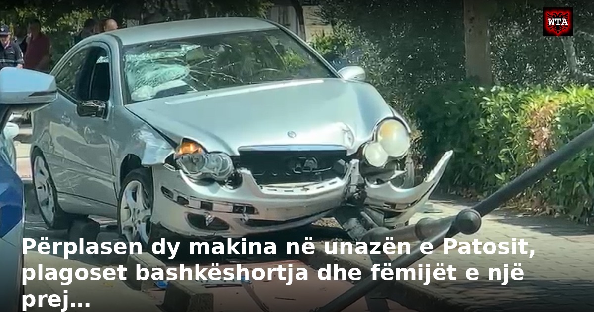 Përplasen dy makina në unazën e Patosit, plagoset bashkëshortja dhe fëmijët e një prej…